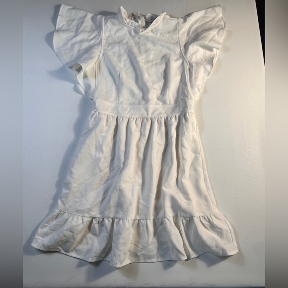 Express x Ladygang Elegant White Ruffle Sleeve Dress size 6 - Picture 2 of 9